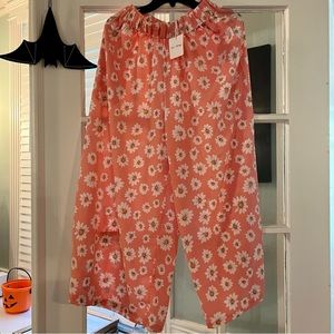 💗NWT Love & Harmony Dolls Kill Pink Daisy Wide Leg Pants - Size Large💗